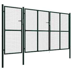 vidaXL Garden Gate Steel 400x200 cm Green