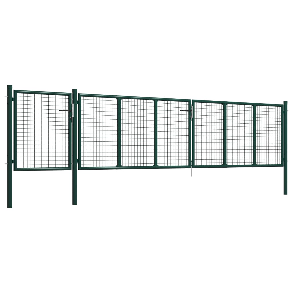 

vidaXL Poort 500x75 cm staal groen