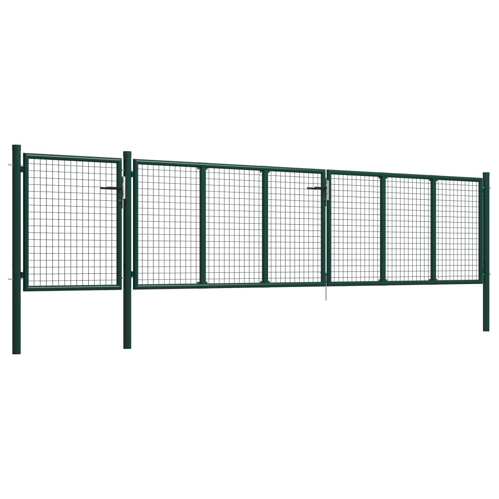 

vidaXL Poort 500x100 cm staal groen