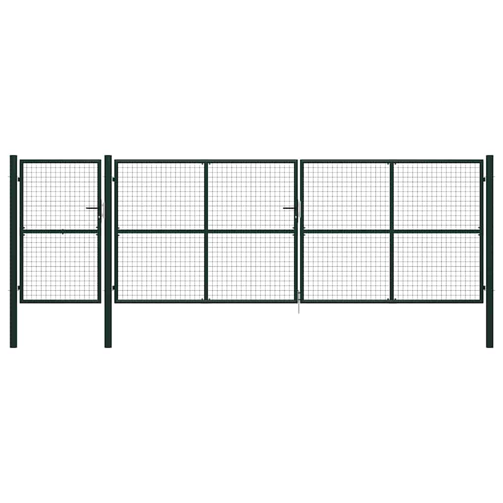 vidaXL Zahradní brána ocelová 500 x 150 cm zelená