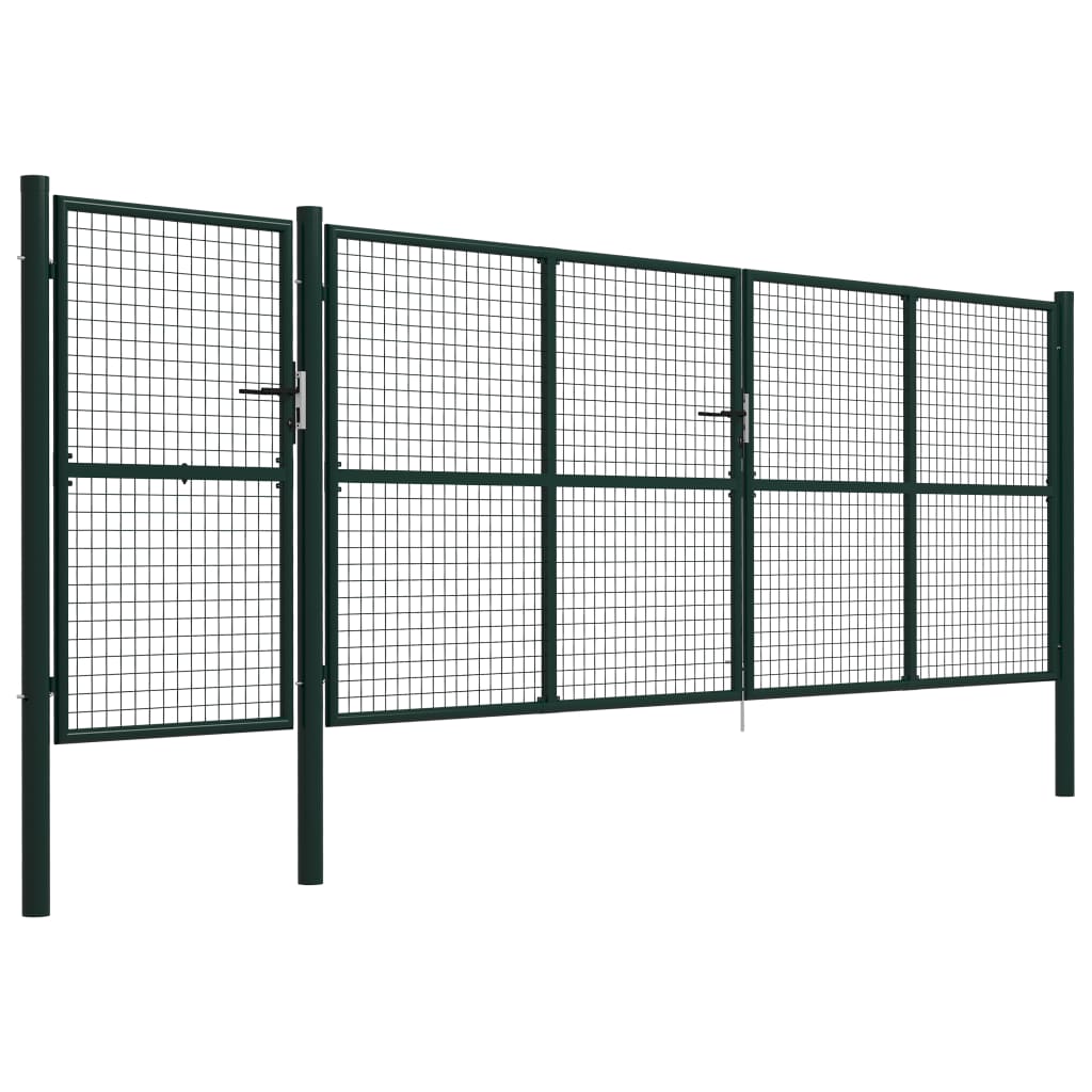 vidaXL zöld acél kertkapu 500 x 150 cm