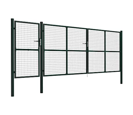vidaXL Garden Gate Steel 500x150 cm Green