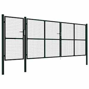 vidaXL Garden Gate Steel 500x150 cm Green