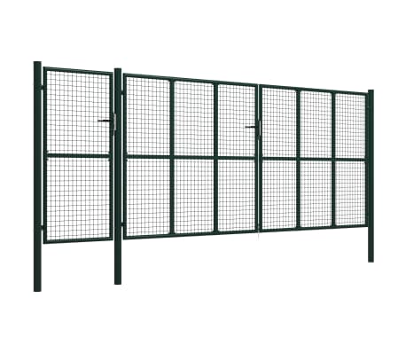 vidaXL Sodo vartai, žalios spalvos, 500x200cm, plienas