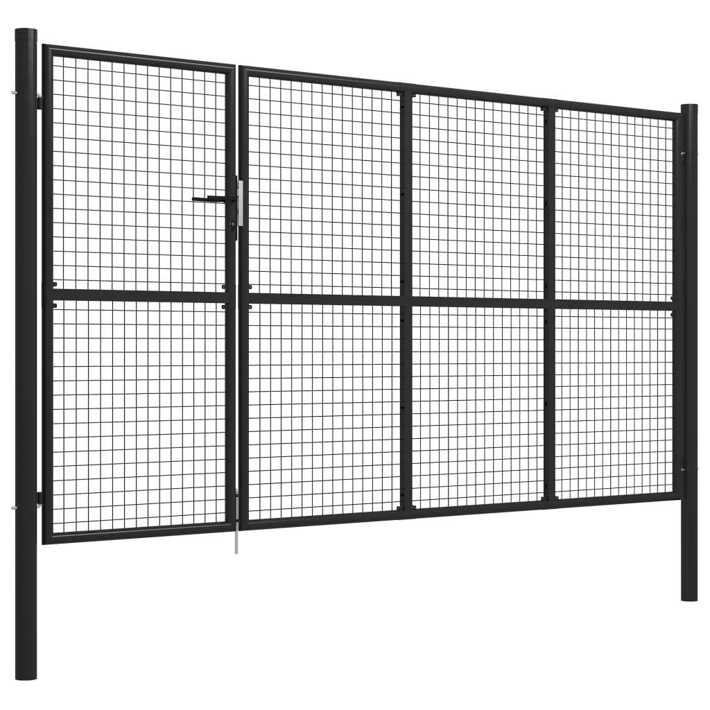 vidaXL Garden Gate Steel 350x175 cm Anthracite