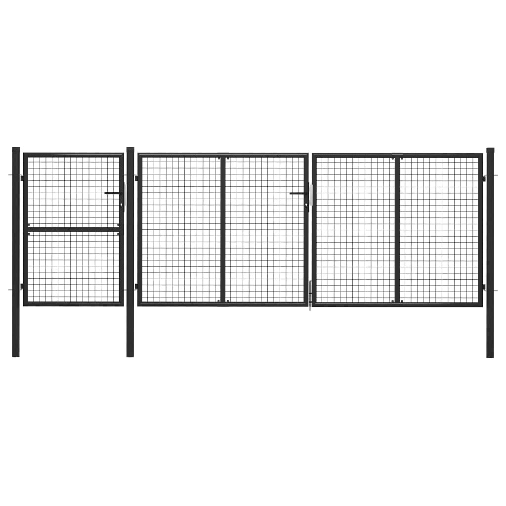 vidaXL Zahradní plotová brána ocel 400 x 125 cm antracitová