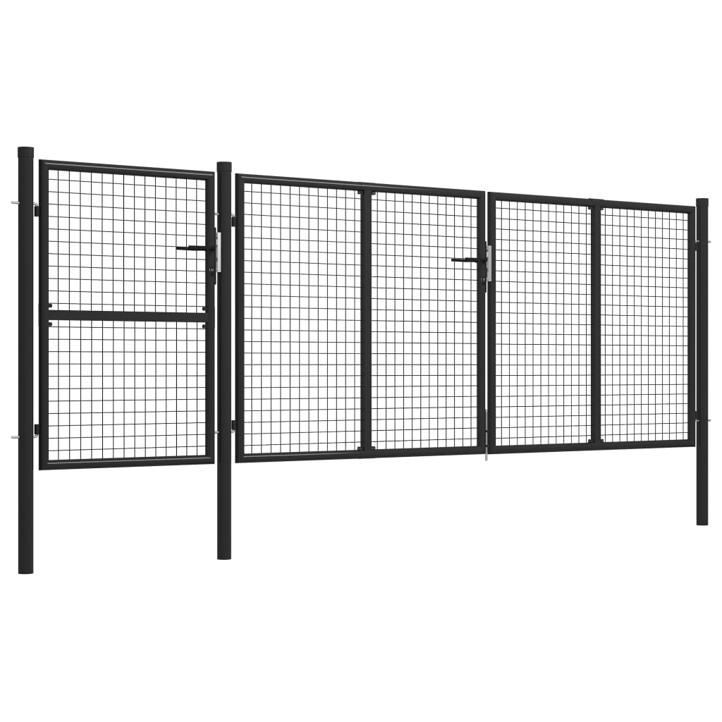 vidaXL Poort 400x125 cm staal antraciet afbeelding
