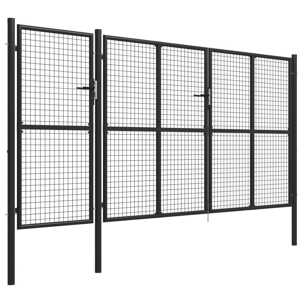 vidaXL Poort 400x150 cm staal antraciet afbeelding
