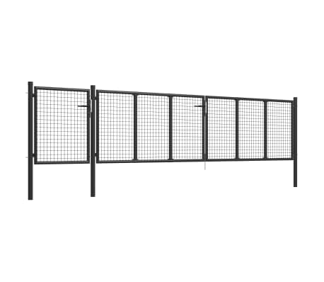 vidaXL Garden Gate Steel 500x75 cm Anthracite