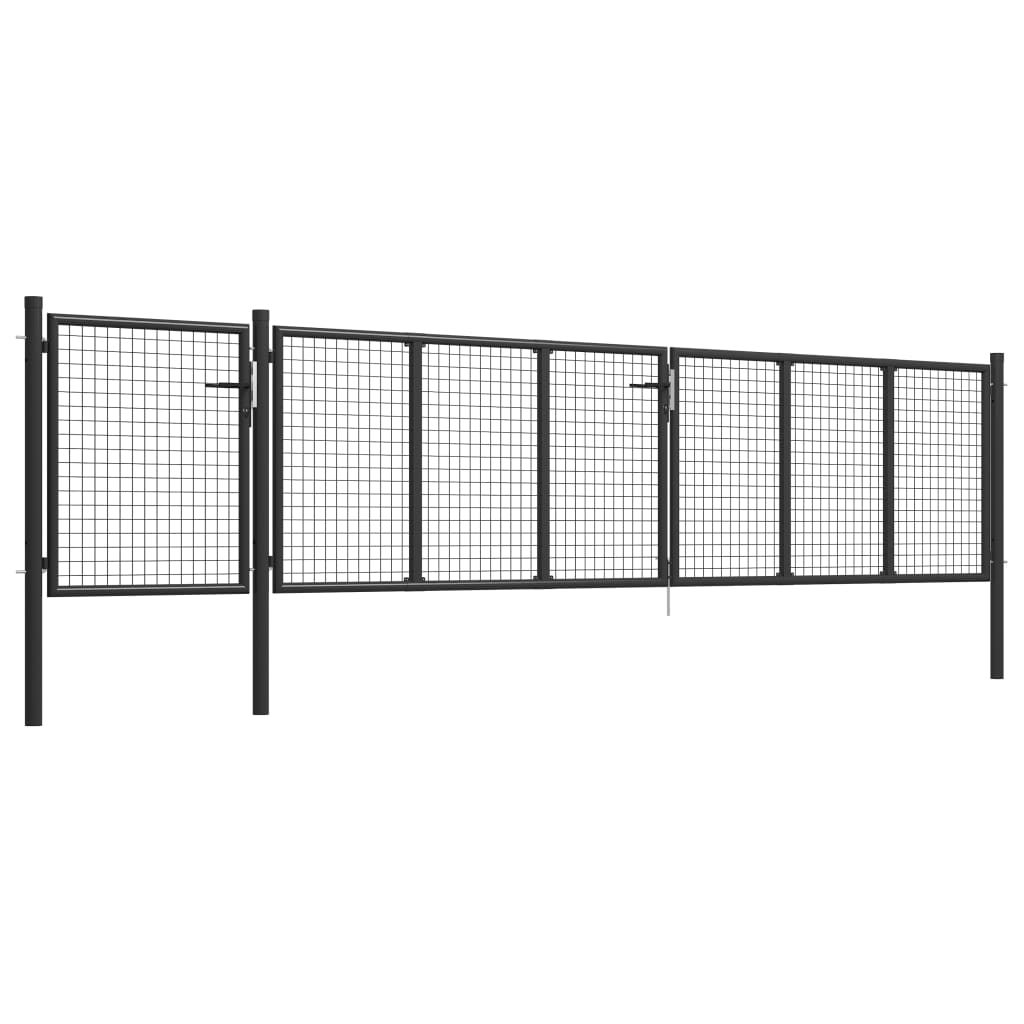 vidaXL Poort 500x100 cm staal antraciet afbeelding