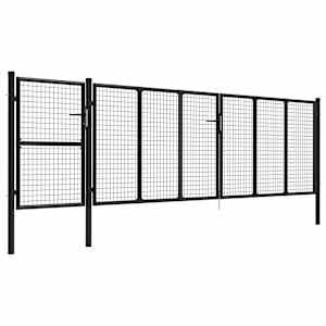 vidaXL Sodo vartai, antracito spalvos, 500x125cm, plienas