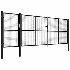 vidaXL ガーデンゲート スチール製 500x150cm アントラシート