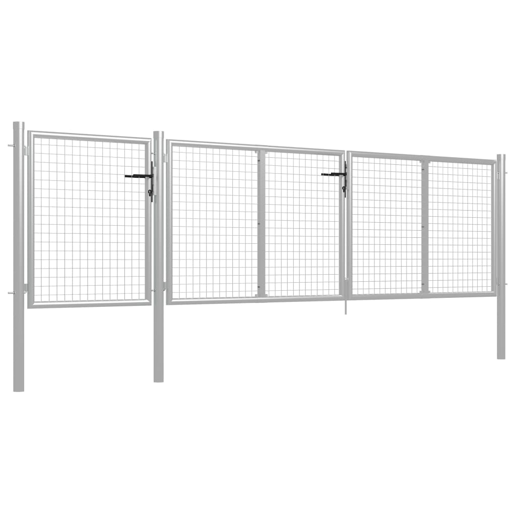 vidaXL Poort 400x100 cm staal zilverkleurig afbeelding