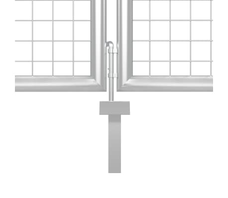 Portail Jardin VidaXL 289x75cm - Acier Galvanisé Gris | Avec Poteaux Et Clés