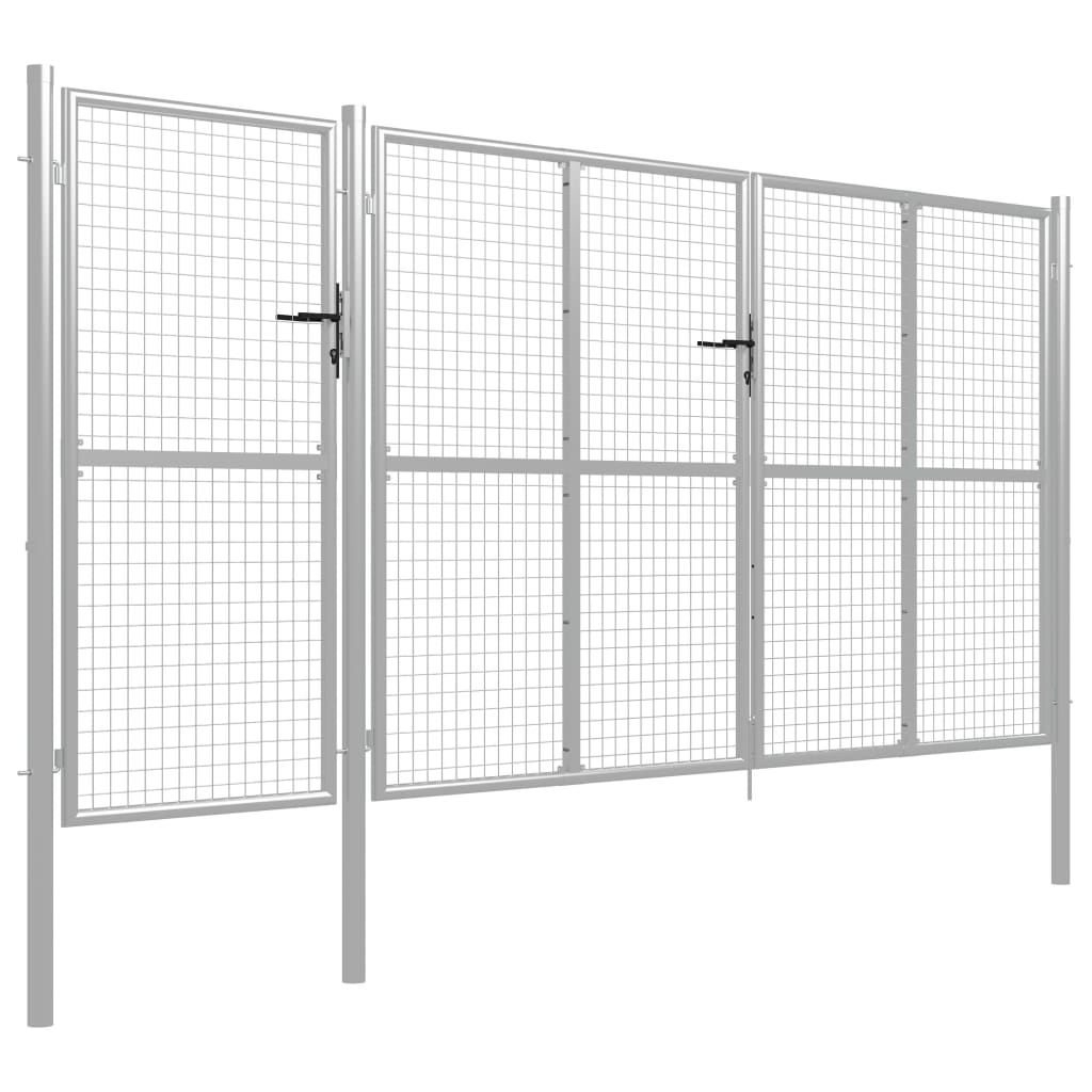 

vidaXL Poort 400x175 cm staal zilverkleurig