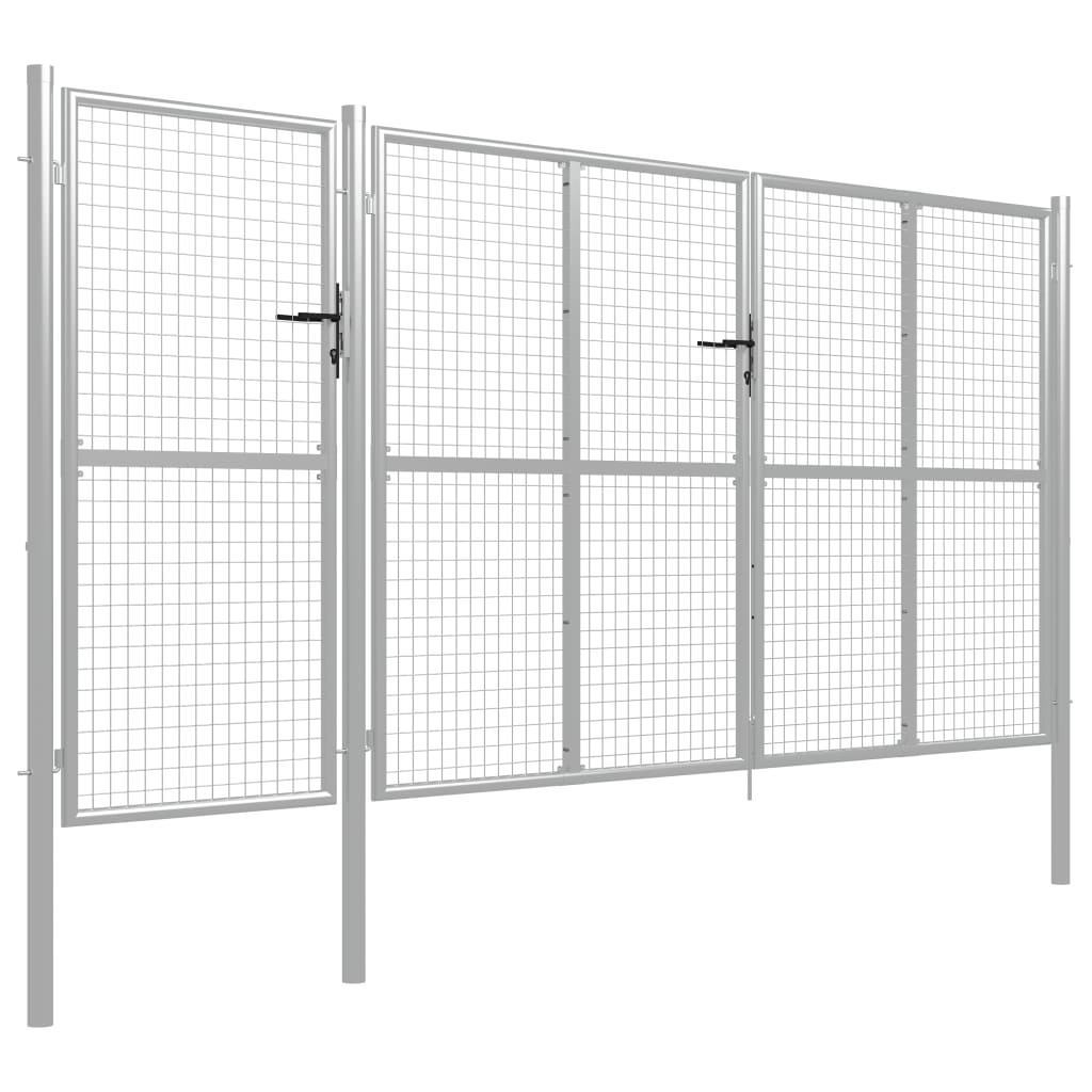 

vidaXL Poort 400x200 cm staal zilverkleurig