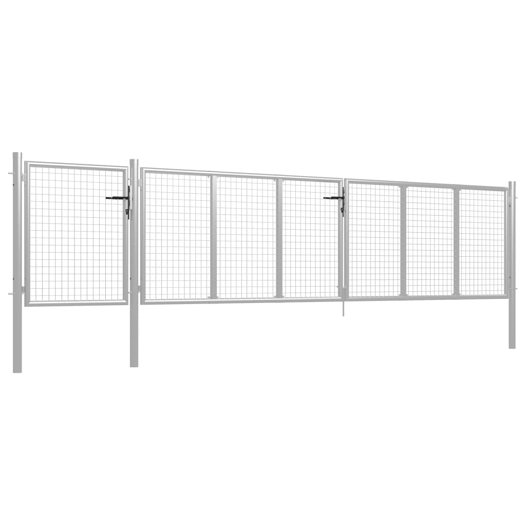 vidaXL Poort 500x75 cm staal zilverkleurig afbeelding