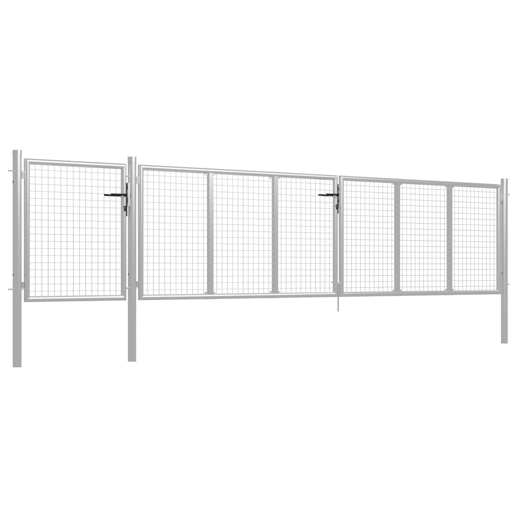 vidaXL Poort 500x100 cm staal zilverkleurig afbeelding