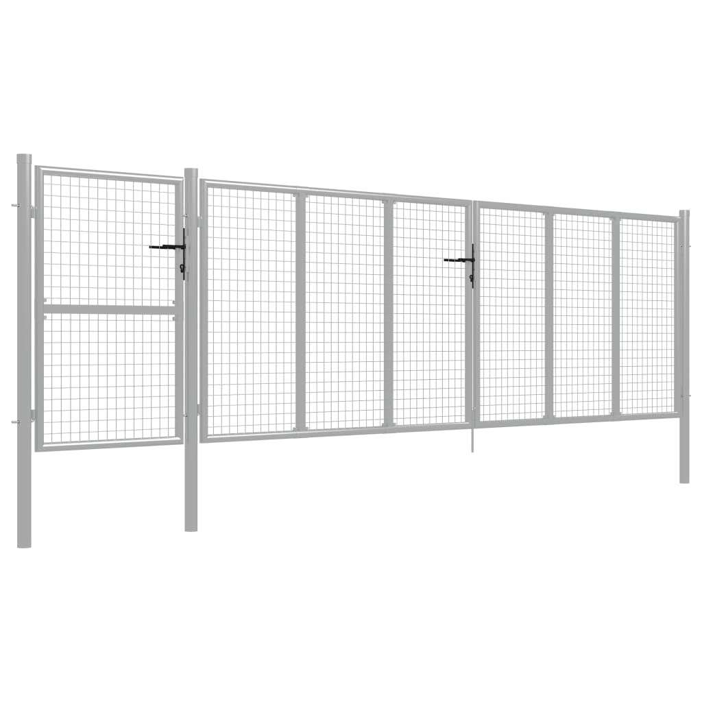 vidaXL Poort 500x125 cm staal zilverkleurig afbeelding