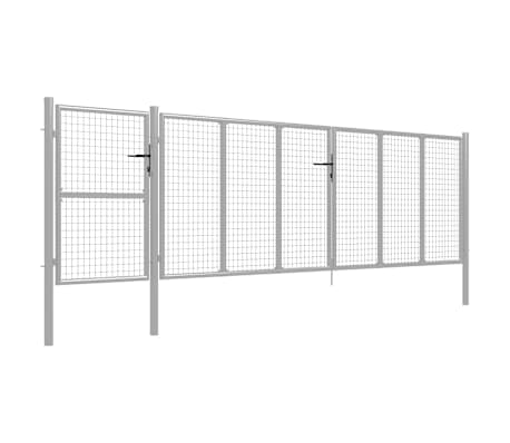 vidaXL Garden Gate Steel 500x125 cm Silver