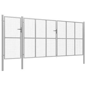 vidaXL Sodo vartai, sidabrinės spalvos, 500x200cm, plienas