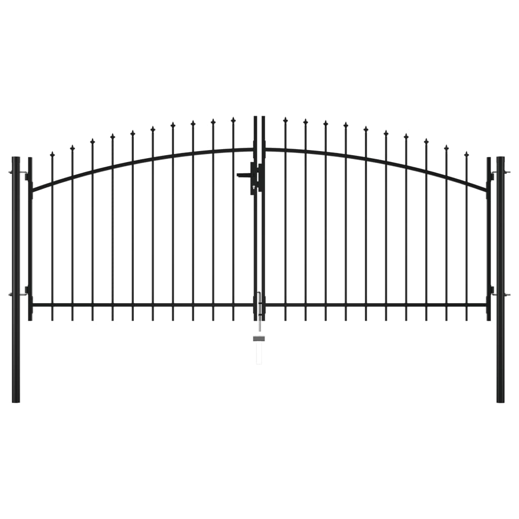 Puerta doble para valla con puntas de lanza 300x15