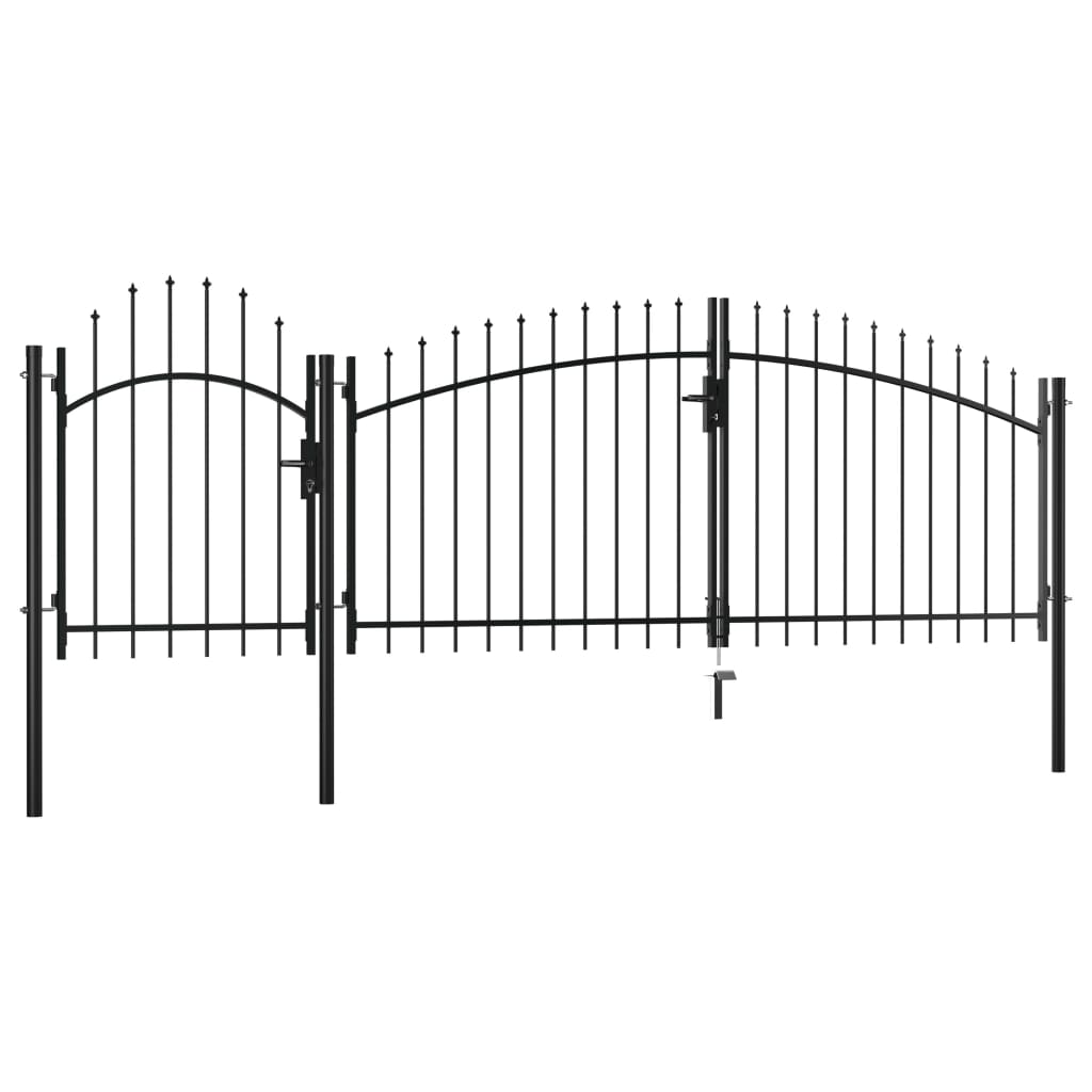 vidaXL Záhradná brána, oceľ 1,5x4 m, čierna
