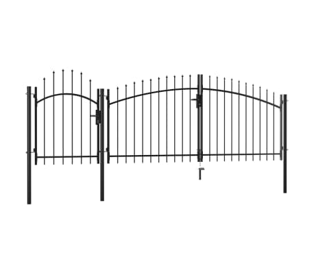 vidaXL Záhradná brána, oceľ 1,75x4 m, čierna