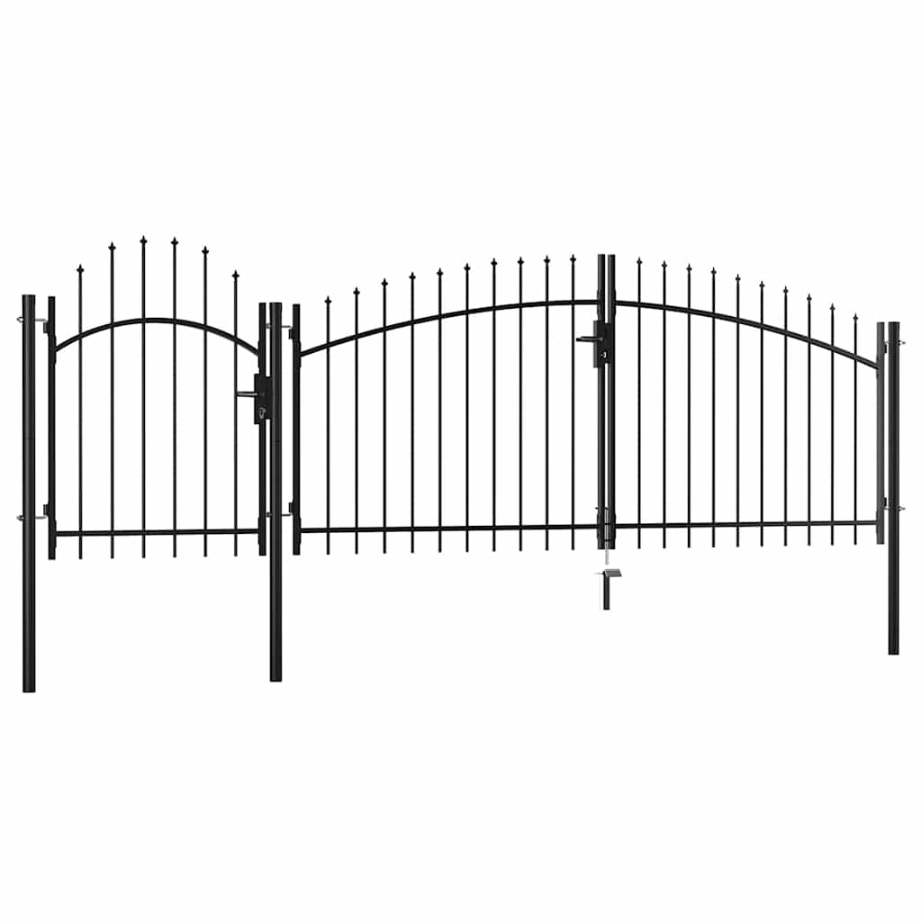 vidaXL Gartentor Stahl 2x4 m Schwarz