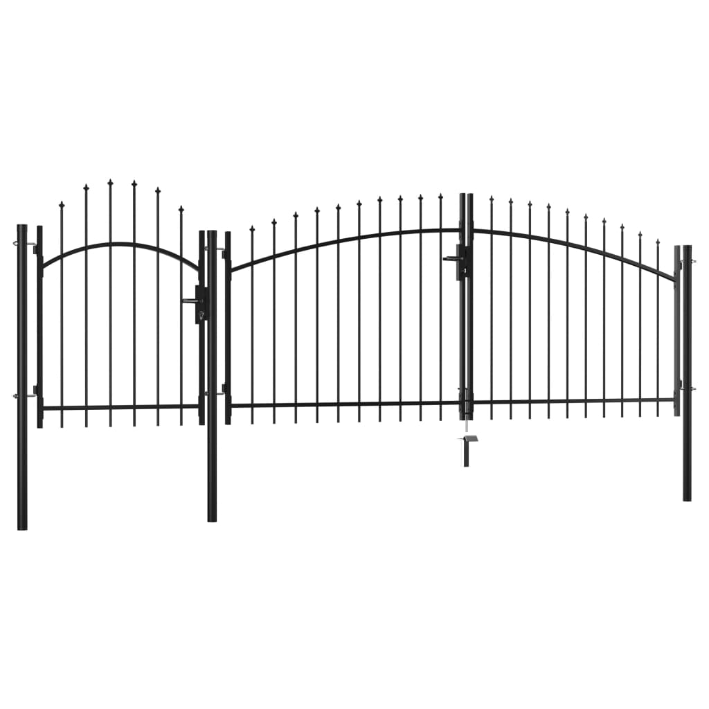 vidaXL Poort 2x4 m staal zwart afbeelding
