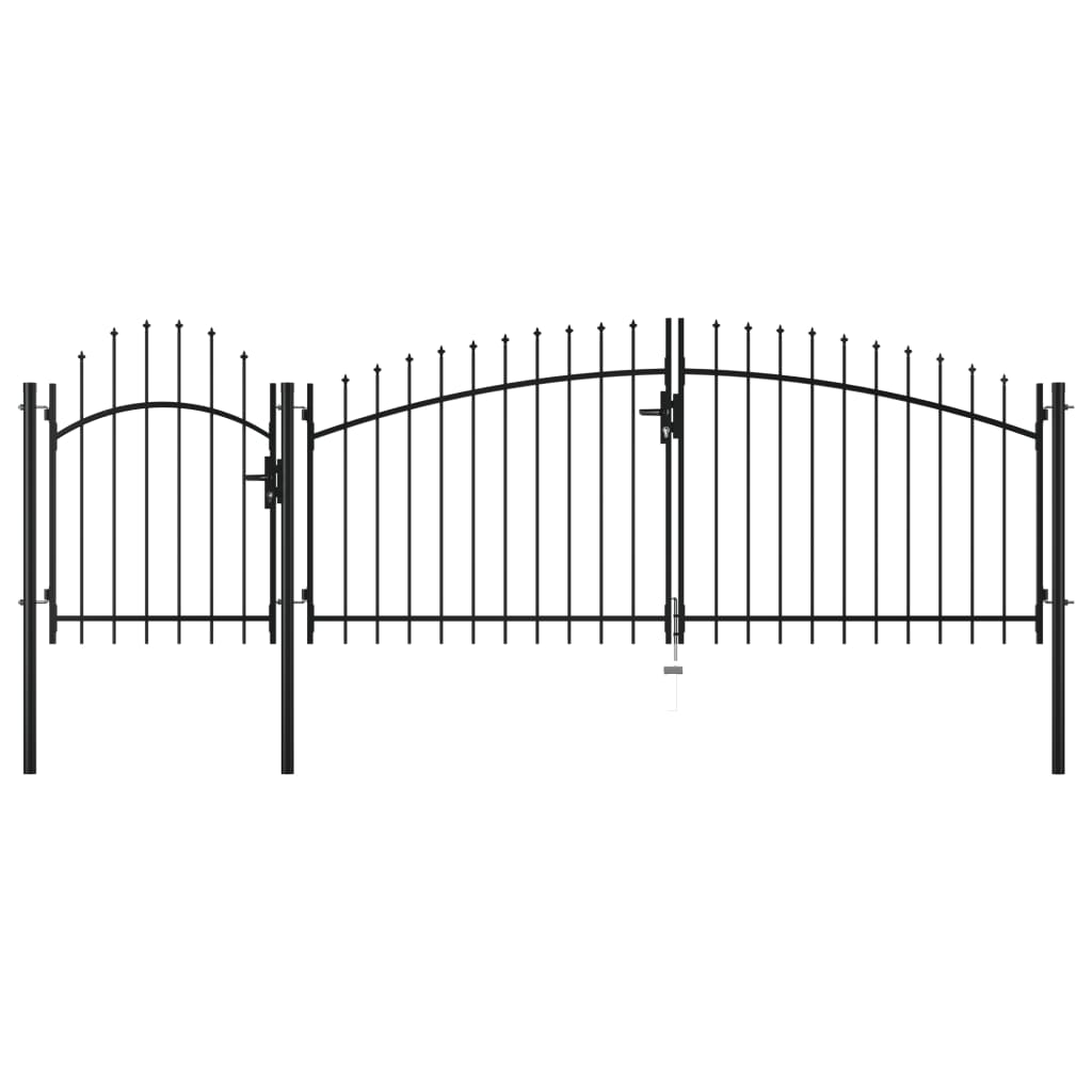 Gartentor Stahl 2,25×4 m Schwarz