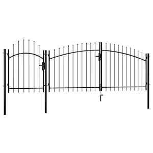 Vrtna vrata Woerden jeklo 1,75x4 m črna