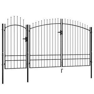 Vrtna vrata Woerden jeklo 1,95x4 m črna