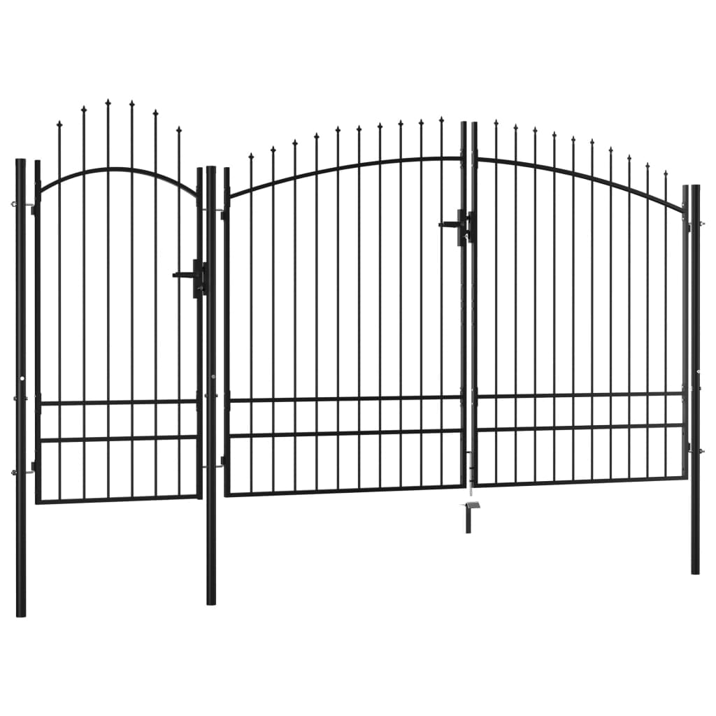 vidaXL Garden Gate Steel 2.45x4 m Black