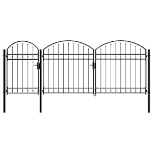 Ograjna vrata z ukrivljenim vrhom 200 x 400 cm Jeklo