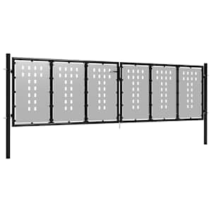 vidaXL Sodo vartai, sidabrinės spalvos, 400x75cm, plienas