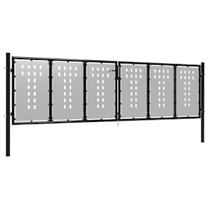 vidaXL Sodo vartai, sidabrinės spalvos, 400x100cm, plienas