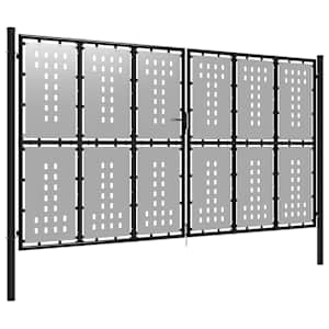 vidaXL Sodo vartai, sidabrinės spalvos, 400x175cm, plienas