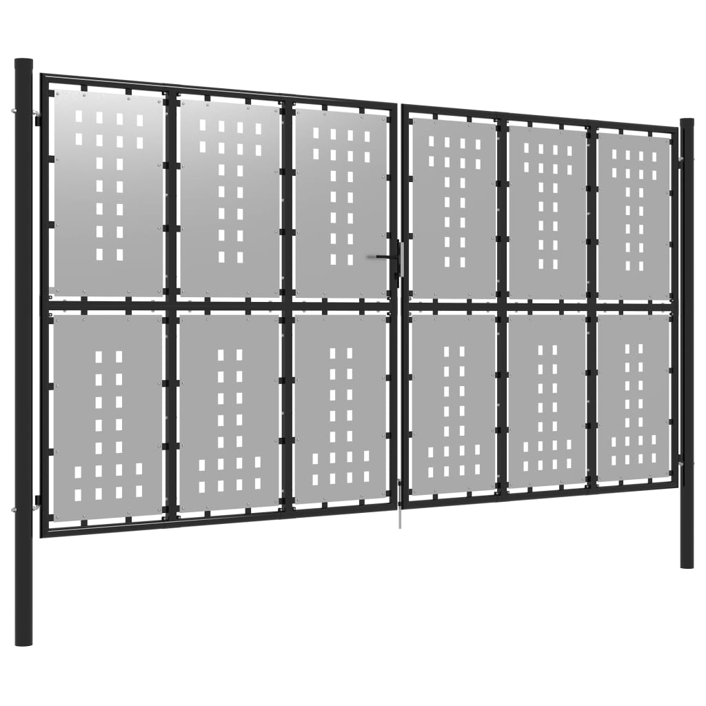 

vidaXL Poort 400x200 cm staal zilverkleurig