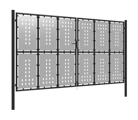vidaXL Sodo vartai, sidabrinės spalvos, 400x200cm, plienas