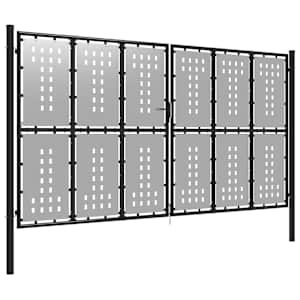 vidaXL Sodo vartai, sidabrinės spalvos, 400x200cm, plienas