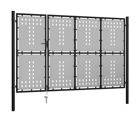 vidaXL Poort 350x150 cm staal zwart