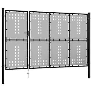 vidaXL Sodo vartai, juodos spalvos, 350x175cm, plienas