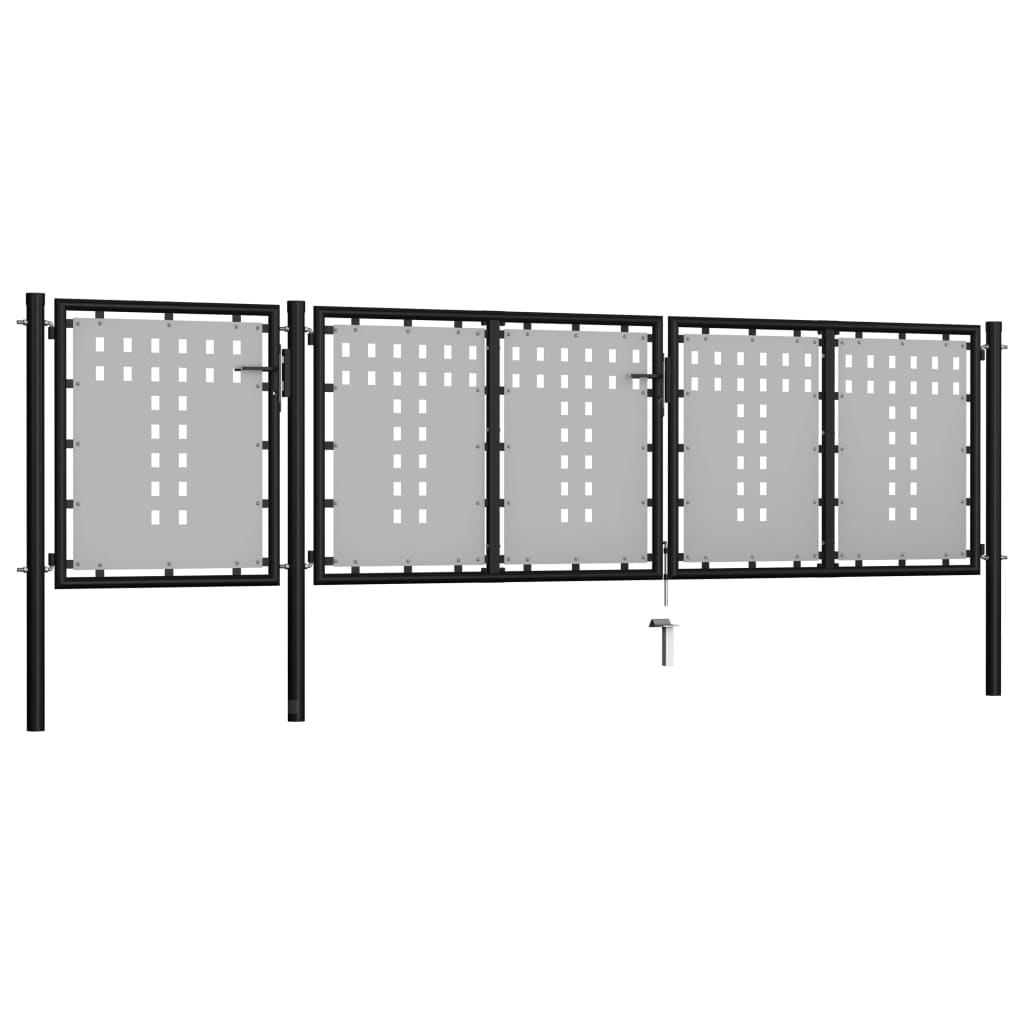 

vidaXL Poort 400x75 cm staal zwart