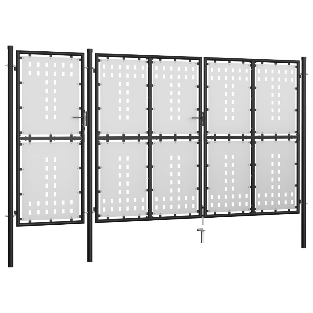 

vidaXL Poort 400x150 cm staal zwart