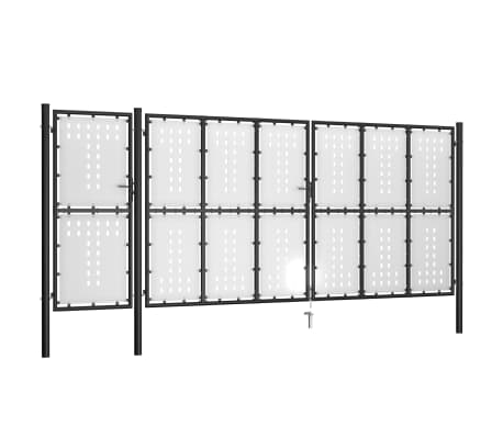 vidaXL Sodo vartai, juodos spalvos, 500x175cm, plienas