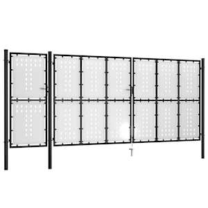 vidaXL Sodo vartai, juodos spalvos, 500x200cm, plienas
