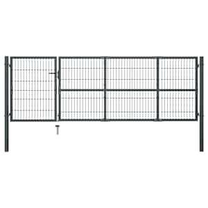 Zahradní brána se sloupky ocelová 350 x 100 cm antracitová