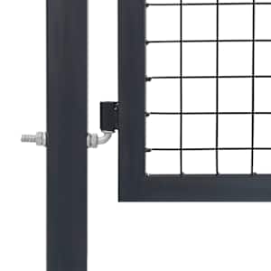 Zahradní brána se sloupky ocelová 350 x 100 cm antracitová - obrázek 5