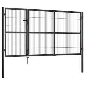 Zahradní brána se sloupky ocel 350 x 140 cm antracitová - obrázek 2